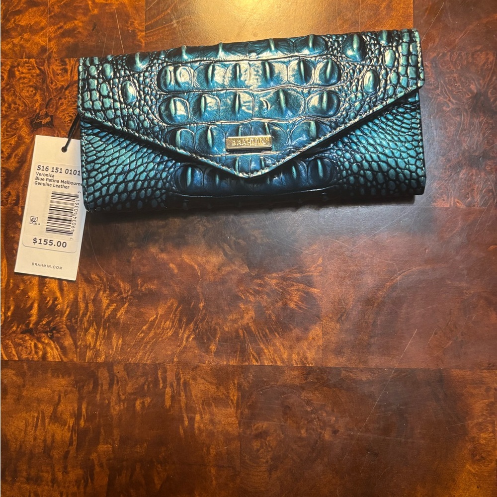 Brahmin Blue Patina Veronica Wallet